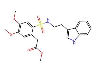 methyl 2-[2-[2-(1H-indol-3-yl)ethylsulfamoyl]-4,5-dimethoxyphenyl]acetate structure