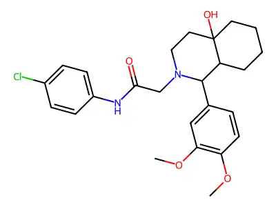 N-(4-chlorophenyl)-2-[1-(3,4-dimethoxyphenyl)-4a-hydroxyoctahydroisoquinolin-2(1H)-yl]acetamide structure