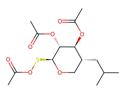 isobutyl 2,3,4-tri-O-acetyl-1-thio-beta-xylopyranoside structure