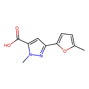 1-Methyl-3-(5-methylfuran-2-yl)-1h-pyrazole-5-carboxylic acid structure