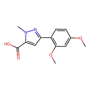 3-(2,4-dimethoxyphenyl)-1-methyl-1H-pyrazole-5-carboxylic acid structure