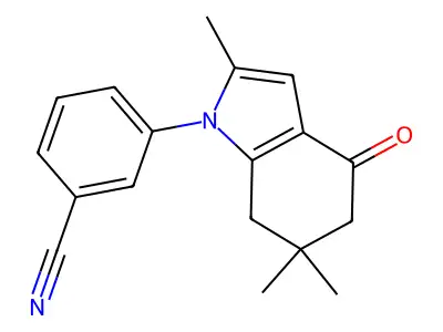3-(2,6,6-Trimethyl-4-oxo-5,7-dihydroindol-1-yl)benzonitrile structure
