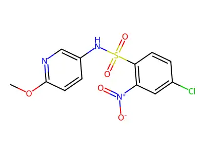 4-chloro-N-(6-methoxypyridin-3-yl)-2-nitrobenzenesulfonamide structure