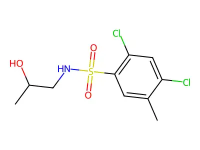 2,4-dichloro-N-(2-hydroxypropyl)-5-methylbenzenesulfonamide structure