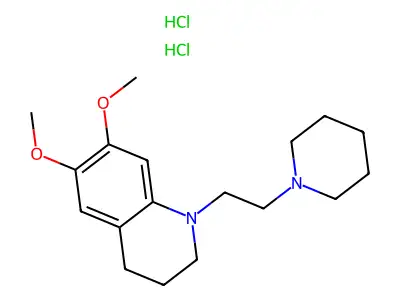 Quinoline, 1,2,3,4-tetrahydro-6,7-dimethoxy-1-(2-piperidinoethyl)-, dihydrochloride structure
