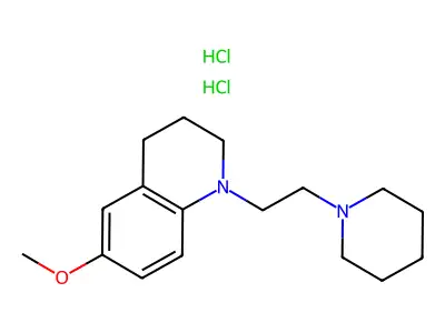 Quinoline, 1,2,3,4-tetrahydro-6-methoxy-1-(2-piperidinoethyl)-, dihydrochloride structure