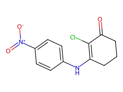 2-Chloro-3-((4-nitrophenyl)amino)cyclohex-2-EN-1-one structure