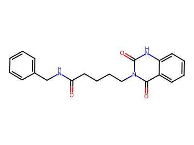 N-benzyl-5-(2,4-dioxo-1H-quinazolin-3-yl)pentanamide structure