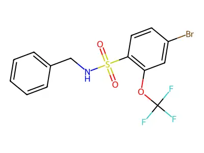 N-benzyl-4-bromo-2-(trifluoromethoxy)benzenesulfonamide structure