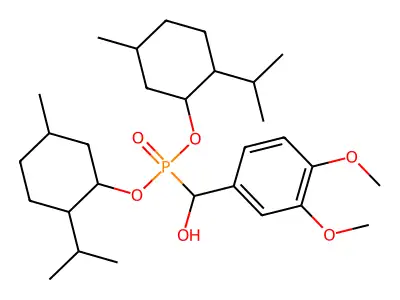 bis[(5-methyl-2-propan-2-ylcyclohexyl)oxy]phosphoryl-(3,4-dimethoxyphenyl)methanol structure