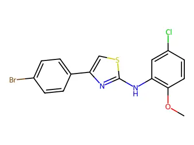 4-(4-bromophenyl)-N-(5-chloro-2-methoxyphenyl)-1,3-thiazol-2-amine structure