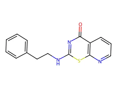 2-((2-Phenylethyl)amino)pyridino[3,2-E]1,3-thiazin-4-one structure