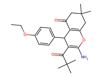 2-AMINO-3-(2,2-DIMETHYLPROPANOYL)-4-(4-ETHOXYPHENYL)-7,7-DIMETHYL-4,6,7,8-TETRAHYDRO2H-CHROMEN-5-ONE structure
