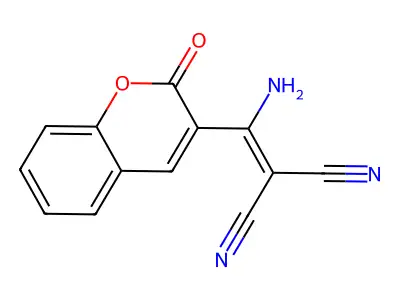 2-[Amino-(2-oxochromen-3-yl)methylidene]propanedinitrile structure