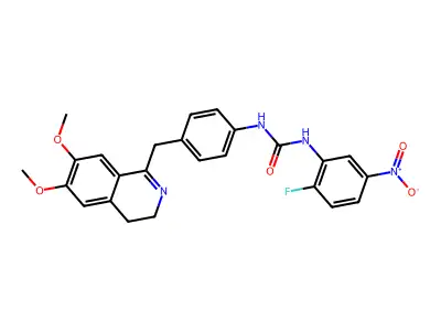 1-(4-((6,7-DIMETHOXY(3,4-DIHYDROISOQUINOLYL))METHYL)PHENYL)-3-(2-FLUORO-5-NITROPHENYL)UREA structure