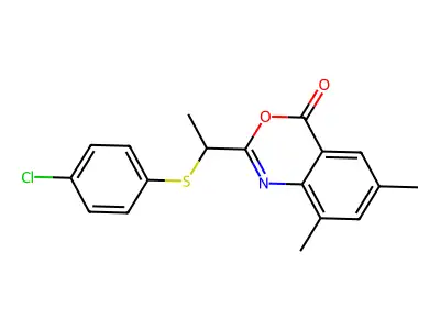 2-((4-Chlorophenylthio)ethyl)-6,8-dimethylbenzo[D]1,3-oxazin-4-one structure
