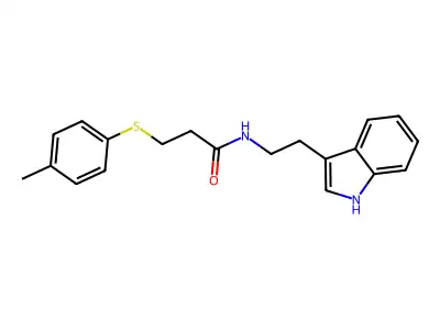 N-[2-(1H-indol-3-yl)ethyl]-3-(4-methylphenyl)sulfanylpropanamide structure