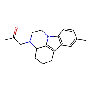 1-(8-methyl-1,2,3a,4,5,6-hexahydro-3H-pyrazino[3,2,1-jk]carbazol-3-yl)acetone structure