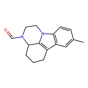 8-Methyl-1,2,3a,4,5,6-hexahydro-3H-pyrazino[3,2,1-jk]carbazole-3-carbaldehyde structure