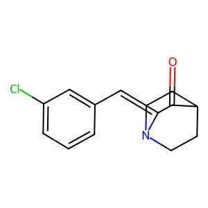 (2E)-2-(3-chlorobenzylidene)-1-azabicyclo[2.2.2]octan-3-one structure