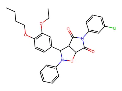 3-(4-butoxy-3-ethoxyphenyl)-5-(3-chlorophenyl)-2-phenyldihydro-2H-pyrrolo[3,4-d][1,2]oxazole-4,6(3H,5H)-dione structure