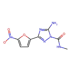 5-amino-N-methyl-3-(5-nitrofuran-2-yl)-1,2,4-triazole-1-carboxamide structure