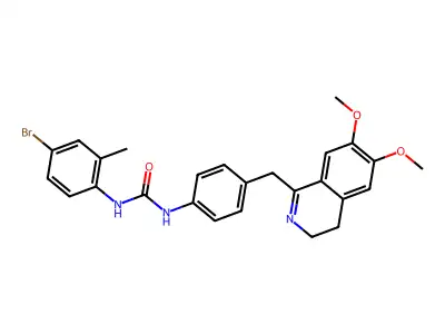 1-(4-((6,7-DIMETHOXY(3,4-DIHYDROISOQUINOLYL))METHYL)PHENYL)-3-(4-BROMO-2-METHYLPHENYL)UREA structure