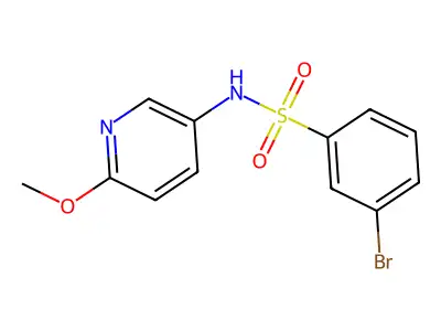 3-bromo-N-(6-methoxy-3-pyridinyl)benzenesulfonamide structure