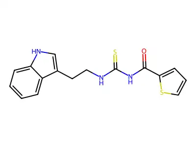 N-[2-(1H-indol-3-yl)ethylcarbamothioyl]thiophene-2-carboxamide structure