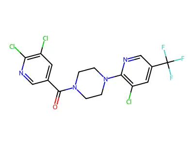 5,6-DICHLORO(3-PYRIDYL) 4-(3-CHLORO-5-(TRIFLUOROMETHYL)(2-PYRIDYL))PIPERAZINYL KETONE structure