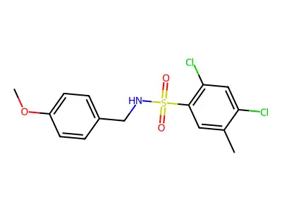 2,4-dichloro-N-(4-methoxybenzyl)-5-methylbenzenesulfonamide structure