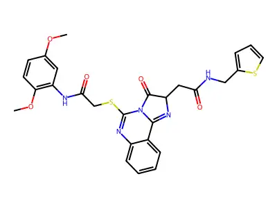 N-(2,5-dimethoxyphenyl)-2-{[3-oxo-2-({[(thiophen-2-yl)methyl]carbamoyl}methyl)-2H,3H-imidazo[1,2-c]quinazolin-5-yl]sulfanyl}acetamide structure
