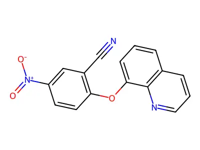 5-Nitro-2-(8-quinolyloxy)benzenecarbonitrile structure