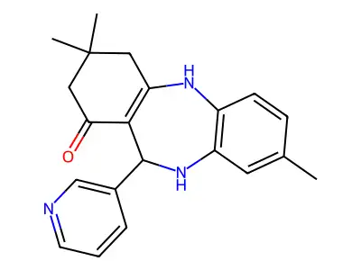 2,10-diaza-5,5,13-trimethyl-9-(3-pyridyl)tricyclo[9.4.0.0<3,8>]pentadeca-1(15),3(8),11(12),13-tetraen-7-one structure