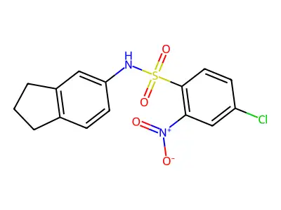((4-Chloro-2-nitrophenyl)sulfonyl)indan-5-ylamine structure