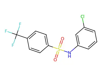 N-(3-chlorophenyl)-4-(trifluoromethyl)benzenesulfonamide structure