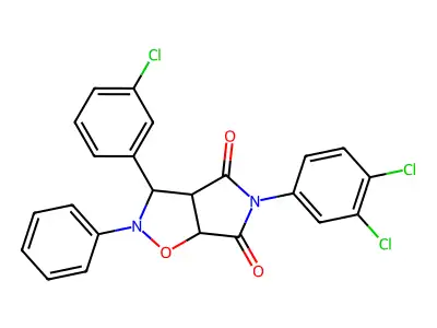3-(3-chlorophenyl)-5-(3,4-dichlorophenyl)-2-phenyldihydro-2H-pyrrolo[3,4-d][1,2]oxazole-4,6(3H,5H)-dione structure