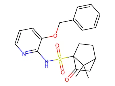 N-[3-(benzyloxy)pyridin-2-yl]-7,7-dimethyl-2-oxobicyclo[2.2.1]heptane-1-sulfonamide structure