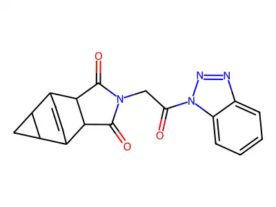 2-(2-(1H-benzo[d][1,2,3]triazol-1-yl)-2-oxoethyl)-4,4a,5,5a,6,6a-hexahydro-4,6-ethenocyclopropa[f]isoindole-1,3(2H,3aH)-dione structure