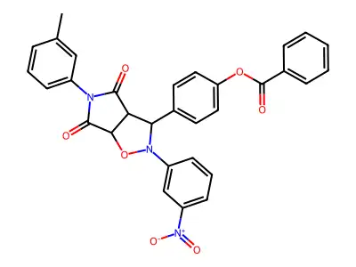 4-[5-(3-methylphenyl)-2-(3-nitrophenyl)-4,6-dioxohexahydro-2H-pyrrolo[3,4-d][1,2]oxazol-3-yl]phenyl benzoate structure