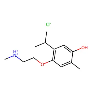 Carvacrol, 3-(2-(methylamino)ethoxy)-, hydrochloride structure