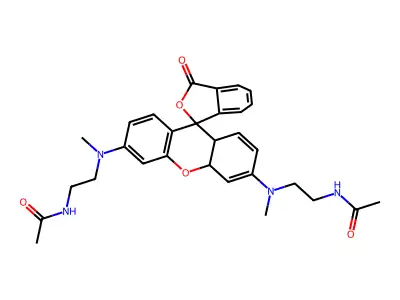 N,N'-Bis[2-(acetamido)ethyl]-N,N'-dimethylrhodamine structure