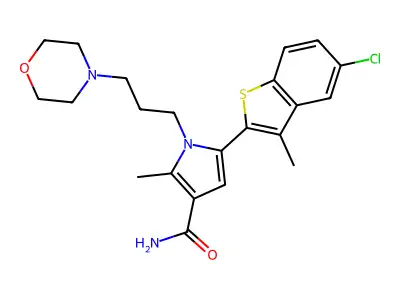 5-(5-Chloro-3-methylbenzo[b]thien-2-yl)-2-methyl-1-[3-(4-morpholinyl)propyl]-1H-pyrrole-3-carboxamide structure