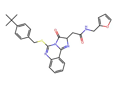 2-(5-{[(4-tert-butylphenyl)methyl]sulfanyl}-3-oxo-2H,3H-imidazo[1,2-c]quinazolin-2-yl)-N-[(furan-2-yl)methyl]acetamide structure