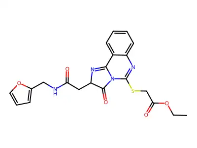 ethyl 2-{[2-({[(furan-2-yl)methyl]carbamoyl}methyl)-3-oxo-2H,3H-imidazo[1,2-c]quinazolin-5-yl]sulfanyl}acetate structure