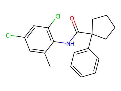 N-(2,4-dichloro-6-methylphenyl)-1-phenylcyclopentane-1-carboxamide structure