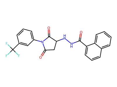 N'-{2,5-dioxo-1-[3-(trifluoromethyl)phenyl]pyrrolidin-3-yl}naphthalene-1-carbohydrazide structure