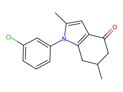 1-(3-chlorophenyl)-2,6-dimethyl-6,7-dihydro-5H-indol-4-one structure