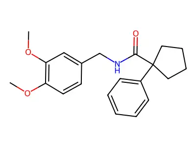 N-[(3,4-dimethoxyphenyl)methyl]-1-phenylcyclopentane-1-carboxamide structure