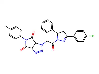 1-{2-[3-(4-chlorophenyl)-5-phenyl-4,5-dihydro-1H-pyrazol-1-yl]-2-oxoethyl}-5-(4-methylphenyl)-3a,6a-dihydropyrrolo[3,4-d][1,2,3]triazole-4,6(1H,5H)-dione structure